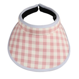 Sun Visors for Women Hat Clip-on Visor Hats Tartan Plaid Checkered Kawaii Golf Sports Cap (US, Numeric, 6 3/4, 7 1/2, Pink)