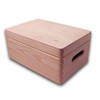 Plain Unpainted Wooden Tool Box DIY Storage Chest with Handles/