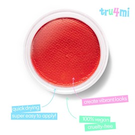 tru4mi -Water Activated Eyeliner -Wet Liner Makeup - Smudge Proof Face Body Paint - Skin Safe & Child Friendly - “TruLuv” Red -10g/container