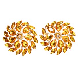 MOSSTYUS Rhinestone Crystal Nipple Cover Pasties Adhesive Rave Accessories for Women Reusable Petal Stickers Gift,Gold Flower4#