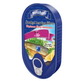 KRAKUS Smoked Herring Fillets In Oil 2x 190g /6.7ozWedzone Filety Sledz w Oleju 2 PACK