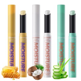 Jolilab Tinted LipBalm Color Change Silky Texture Fruit Flavoured for Lip Long Lasting Taste Waterproof Moisturizing Hydrating Lip Make-up for for Women and Girls（honey+coconut+aloe）