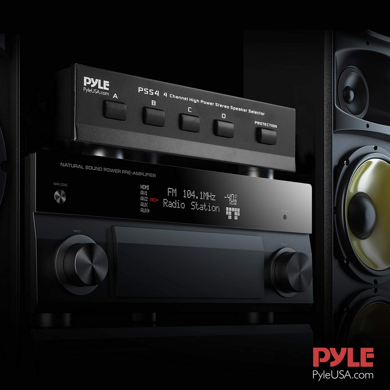 Pyle 4-Zone Speaker Switch Selector - Premium Distribution Box with