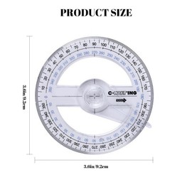 Starvway 4PCS 360 Degree Protractor Plastic Circle Protractor Angle Measure Protractor Durable Measuring Tool Stationery for Angle Measurement.(Color Random)
