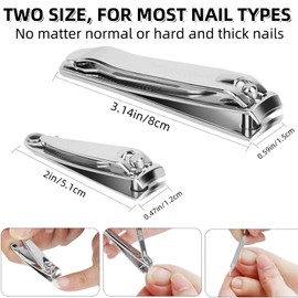 Suytvenxau Nail Clippers Set Ultra Sharp Stainless Steel Nail Clipper And Nail Cutter Travel Kit For Men Women Fingernail Toenail Clippers Portable Grooming Tools 2Pc