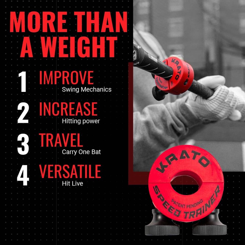 KRATO BAT WEIGHTS - Baseball & Softball Batting Training Aid,