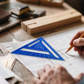 Drafting Triangle - Metric Scale Ruler - Aluminum Alloy Measuring Tool for Precision Small Geometric Tasks Woodworking Construction Drafting Engineering Projects