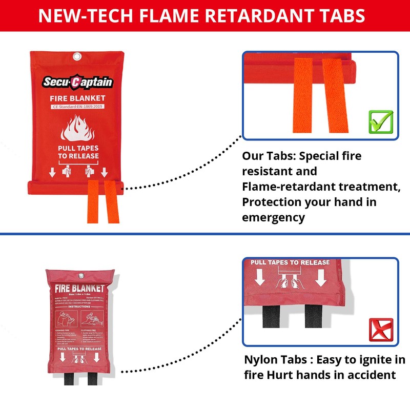 SecuCaptain Emergency Fire Blanket for Home and Kitchen - 4