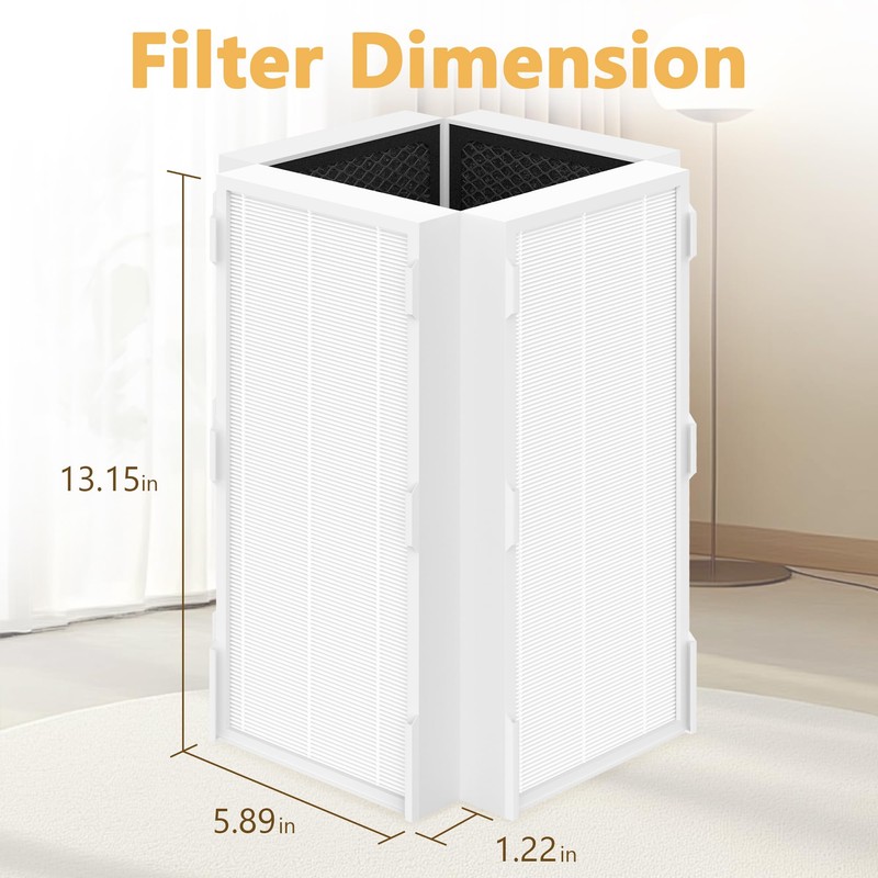 CAP-1000 Replacement Filter Compatible With Cuisinart CAP-1000FPK Air Purifier, 3-In-1