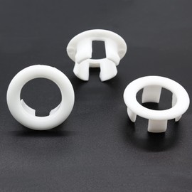Cionyce 6 Pcs Sink Overflow Ring, Bathroom Sink Overflow Cover Easy Installation Universal Fit Hole Insert Cap for Standard Drain Openings, Decorative Protection Guard (White)