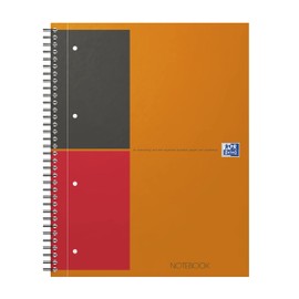 Oxford 100104036 - International Notebook, A4 +, lined, 80 sheets, sturdy cardboard cover, orange