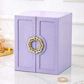 AOSIFIEL Cute Jewelry Box for Women and Girl, Large Jewelry Organizer Box Faux Leather Jewelry Storage for Ring, Earring, Bracelet, Necklace, Watch Kid Joyeros Organizador De Mujer Big Jewelry Case