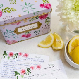 Kit de lata de recetas Jot & Mark, rosado, (Pink Peonies)