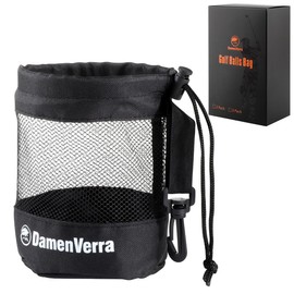 DamenVerra Golf Ball Bag, Nylon Mesh Golf Pouch Bag Drawstring, Can Hold 20 Golf Balls, 1 Pack Mesh Golf Ball Storage Bag (1)