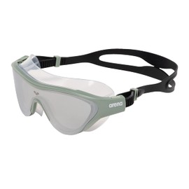 arena The One Verspiegelte Anti-Fog Unisex Schwimmbrille für Erwachsene, Taucherbrille mit Breiten Gläsern, UV-Schutz, Selbstjustierender Nasensteg, Orbit-Proof Dichtung, Grün