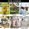 Clothesline，Retractable Portable Clothesline for Travel，Clothing line with 12 Clothes Clips，for