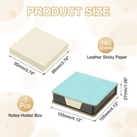 PATIKIL 140 Sheets Leather Sticky Notes Holder, 10in Post Notes Holder Storage Box Desktop Mini Case Business Card Holder Memo Pad Organizer for Desk Home Office Books Notebook, Green