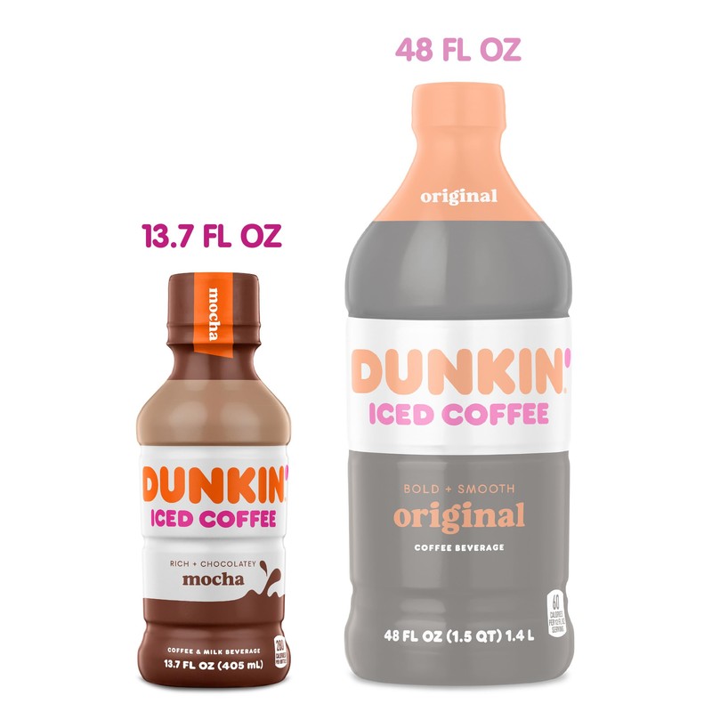 Dunkin' Donuts Mocha Iced Coffee Bottle, 13.7 fl oz