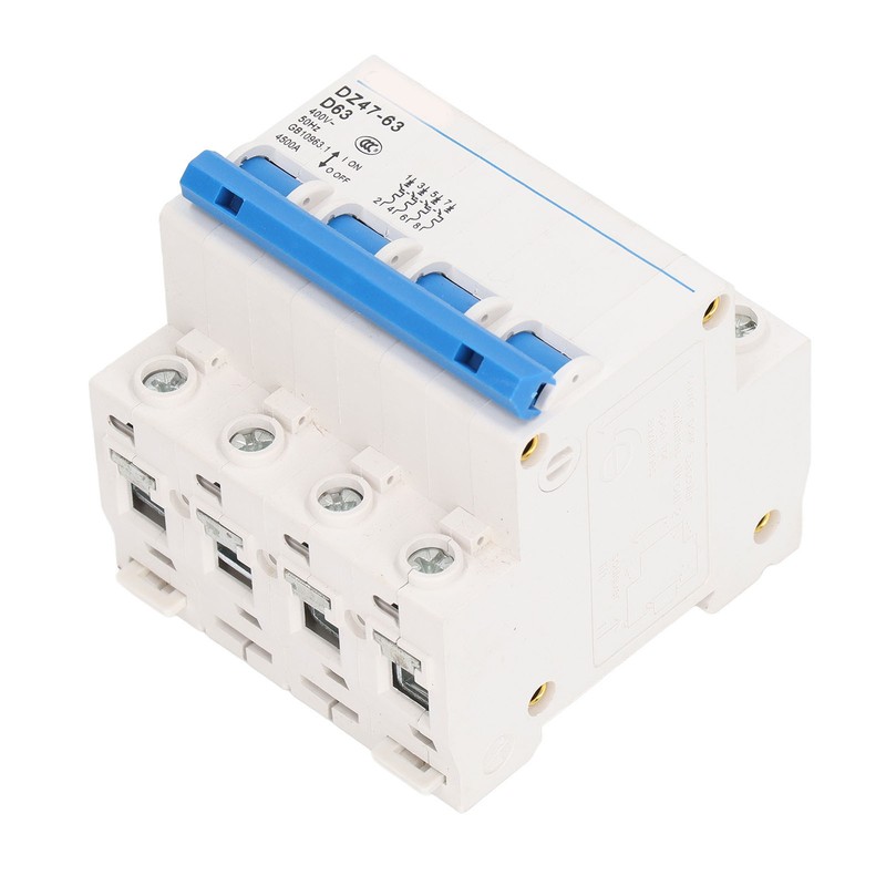 4P Miniature Circuit Breaker DIN Rail Mount Low Voltage Overload