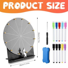Afenau Lucky Wheel for Spinning, 30 cm 12 Slots Lucky Wheel for DIY with 10 Marker Pens, Lucky Wheel with Stand, Spin Wheel for Lottery Games, Party, Sales Promotion, School