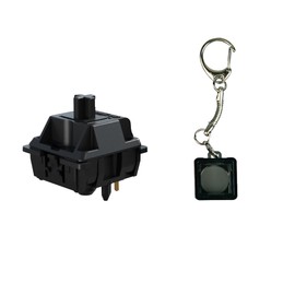 Oil King Pre-lubed 5-pin Switches Set for Mechanical Keyboard & Switch Key Chain/Tester with Free Key Caps/Switches Puller Included (Black, 70 PCs)