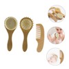 NOLITOY Baby Hair Brush Suit 3 in 1 Wooden Handle