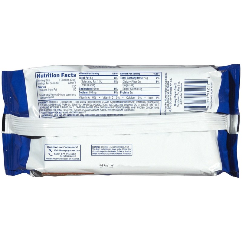 Murray Sugar Free Cookies - Shortbread - 6 oz -