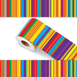 Motiskyy 65 Feet Mexican Fiesta Bulletin Board Borders Colorful Stripes Bulletin Border Board Cinco De Mayo Straight Wavy Scalloped Trim Borders for Classroom Office Home Decor