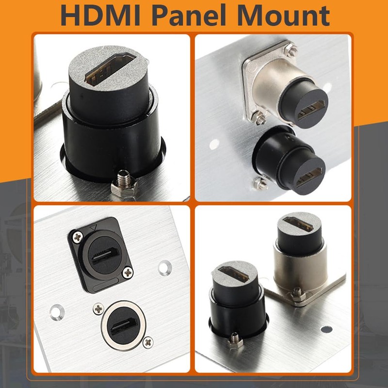 PENGLIN 2pcs D Type HDMI Panel Mount Adapter Female to
