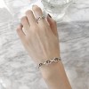 ZARD Chain Link Cuff Bangle Bracelet in 925 Sterling Siver