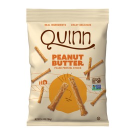 Quinn Snacks Peanut Butter Filled Pretzel Sticks - Gluten Free Snack, Salty & Crunchy, Made with Real Natural Ingredients, Peanuts, Sorghum, & Root Vegetables, Dairy Free, Vegan - 6.5 oz (Pack of 8)