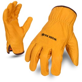 WORK MAXX heavy duty Gardening Gloves for Men and Women - Tough, Thorn Proof Comfortable Breathable Mens Gardening Gloves – Protective Garden Gloves for Men with Strong Grip (MUSTARD, M)