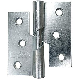Merriway BH06207 (2 Pcs) Rising Butt Hinge Left Hand BZP 100mm (4 Inch) - Pack of 2 Pieces