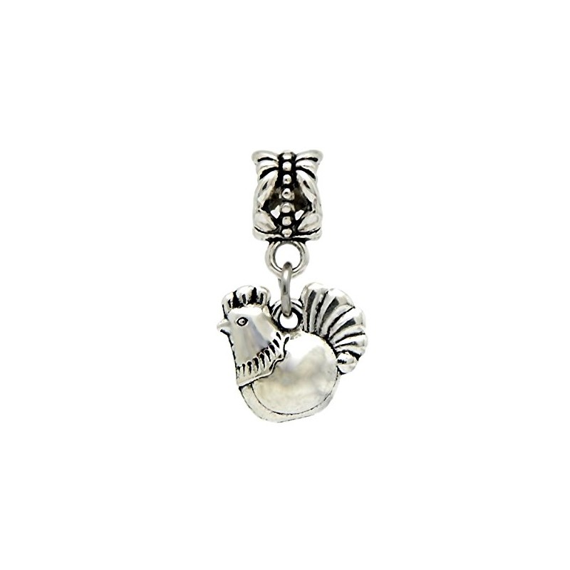 Dangle Chicken/Hen Charm Bead for Charms Bracelets