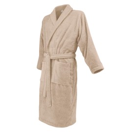 Celodoro Bathrobe for Men and Women, Pure Cotton, beige