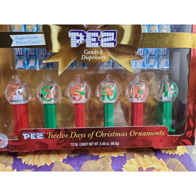 Pez Dispenser 12 Days of Christmas Xmas Ornaments Candy Sugar