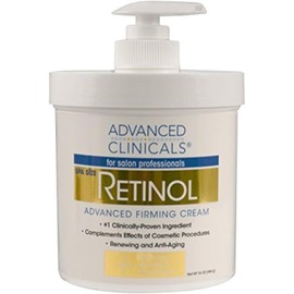 ADVANCED CLINICALS CREMA CORPORAL RETINOL REAFIRMANTE CON VITAMINA E, TE VERDE Y ALOE VERA 454GR