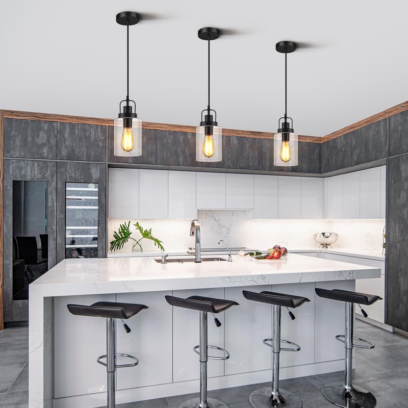 SEABLE Pendant Light Kitchen Island 3 Pack, Modern Hanging Light