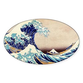 CafePress Great Wave Off Kanagawa Oval Car Bumper Sticker