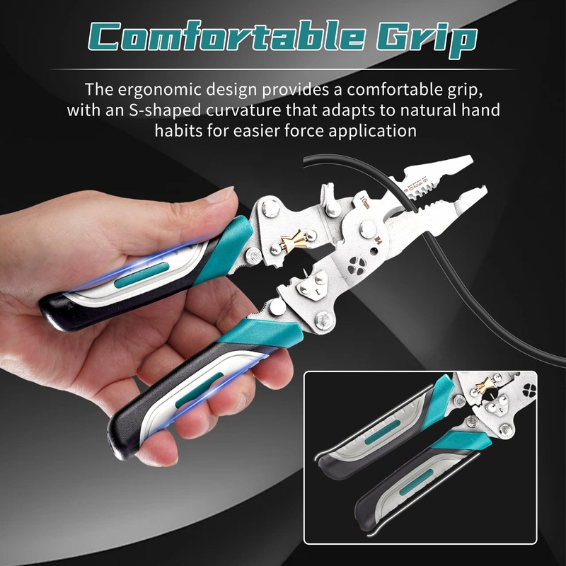 18 In 1 Foldable Ｗire Strippers Crimper, Multifunctional Folding Wire