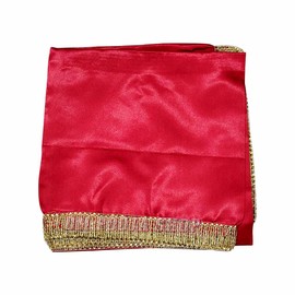 Om Pooja Shop - Satin Altar Cloth for Multipurpose Use Set of 2 - Red & Yellow Color