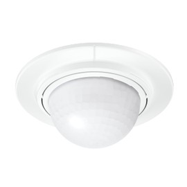 Steinel Motion Sensor is 2360 DE Eco White, Max. 8 m Range, 360° Presence Detector for Max. 350 W LED, Flush-Mounted Ceiling Sensor for Outdoor and Indoor Use