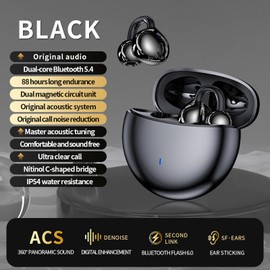 Clip On Open Ear Headphones Bone Sound Bluetooth Air Bone Conduction Headphones Clip Headphones Bluetooth Wireless with Ear Clip Strap Sports for Running Jogging Wireless Earbuds Earphones Sports