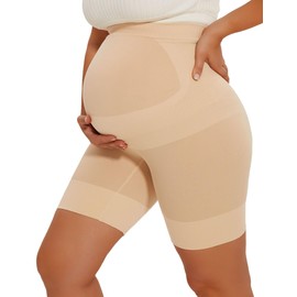 Peauty Maternity Underwear Seamless for Women Maternity Shapewear for Under Dresses Maternity Shapewear Shorts Maternity Dress for Photoshoot Maternity Dress for Baby Shower (Nude M)
