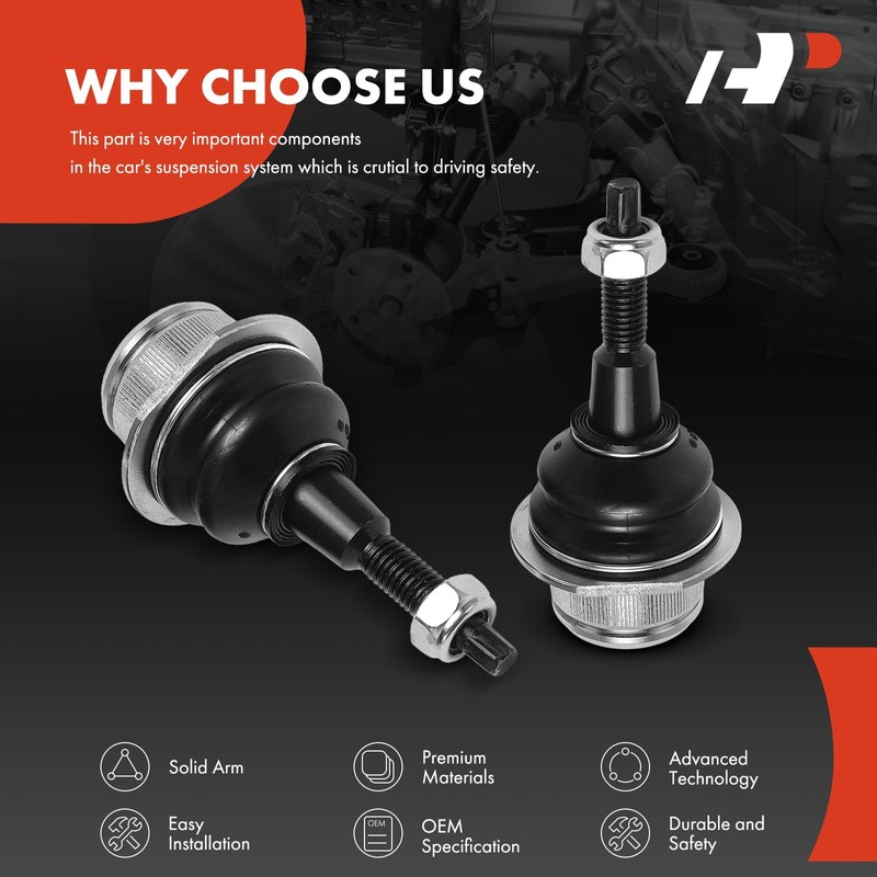 A-Premium 2 x Front Upper Ball Joint, Compatible with Ford