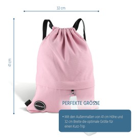 Bjørkstrøm® Sports Bag with Outer Pocket and Zip - Lifestyle Backpack with Adjustable Drawstring - Gym Bag - Gym Bag for Men and Women