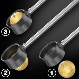 SVEAGLES Golf Ball Retriever Telescopic for Water, 12Ft/9Ft Two-Sided Golf Ball Grabber Stainless Steel Ball Retriever Tool Golf Ball Picker Golf Accessories