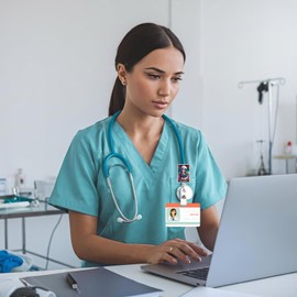 Cheerupp 4 Pcs Tarot Card Glitter Badge Reel with Swivel Alligator Clip and Retractable Cord, Funny Skeleton Acrylic ID Tag Card Holder Clip Accessories for Nurse, Glittering Decor for Hospital Work