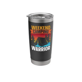 Weekend Camping Warrior Tent Retro Vintage Stainless Steel Insulated Tumbler