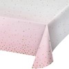 Creative Converting PC346289 Pink and Gold Plastic-Lined Paper Tablecover-1 Pc